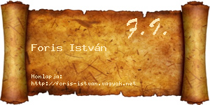 Foris István névjegykártya